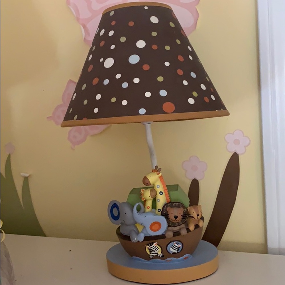 Lambs and Ivy Jungle theme nursery lamp